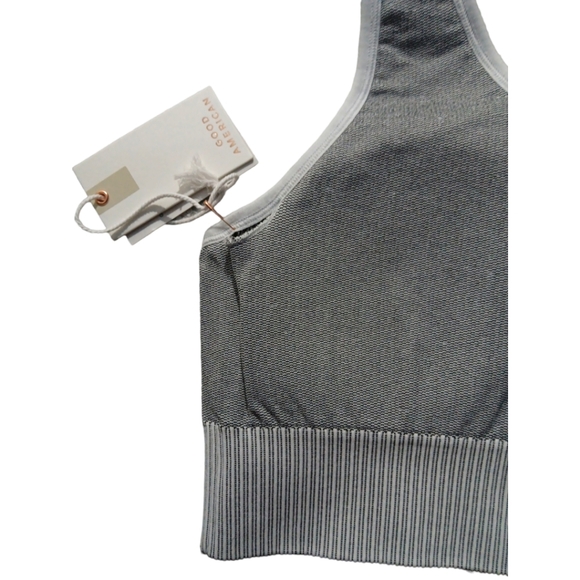 Good American White/Gray Ribbed Padded Sports Bra SZ 4/5 - Picture 6 of 10